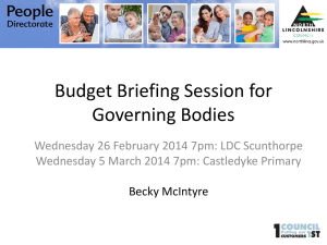 Budget Breifing Sessions 2014 - North Lincolnshire Association