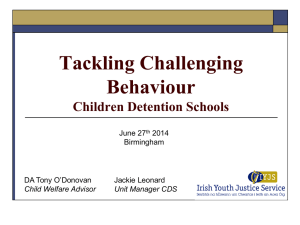 Tackling challenging behaviour in Irish children detention schools