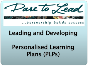 Why are Personalised Learning Plans a priority?