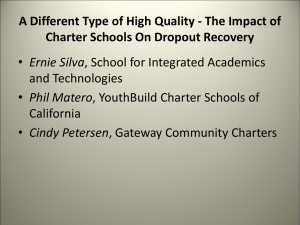 A Different Type of High Quality - The Impact of Charter Schools On