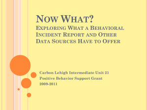 Now What? Exploring What a Behavioral Incident Report and Other