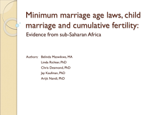 Associations between minimum marriage age laws