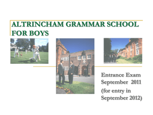 The Tests - Altrincham Grammar School for Boys