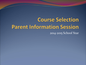 14-15 Parent Night Course Selection Presentation
