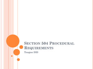 Section 504 Procedural Requirements