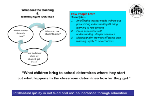 What does the teaching & learning cycle look like?