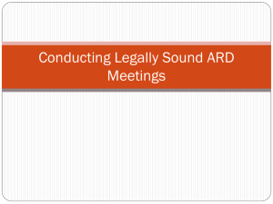 Conducting Legally Sound ARD Meetings and Discipline