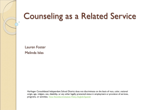 Counseling as a Related Service - Harlingen CISD / Harlingen