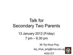 Sec 2 Streaming Talk (Exp) to Parents