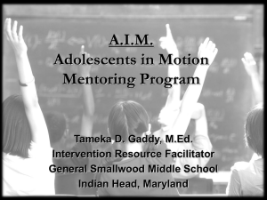 AIM Adolescents in Motion Mentoring Program