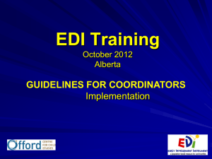 EDI Implementation - Offord Centre for Child Studies