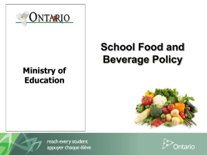 Ministry food and beverage powerpoint for TCDSB teachers april