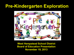 Pre-Kindergarten BOE Presentation 11-19-13