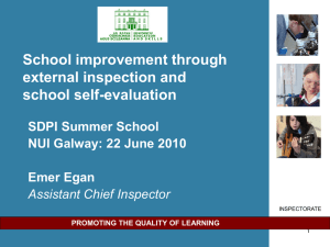 School Improvement through Inspection and Self