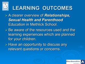 Relationships, sexual health and parenthood education presentation