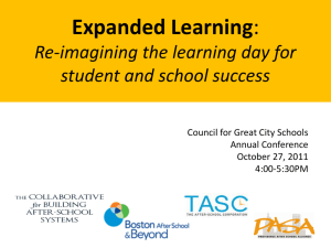 Re-imagining the Learning Day for Student and School Success