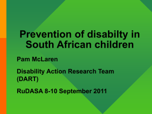 Disabling factors for children in KZN