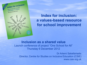 Index for Inclusion: developing learning and participation in schools