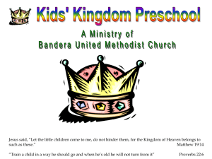 Kids Kingdom Handbook - Bandera United Methodist Church