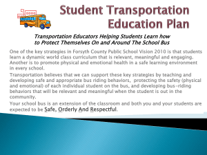Student Transportation Education Plan