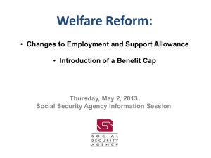 Employment and Support Allowance Legislative Changes 2013