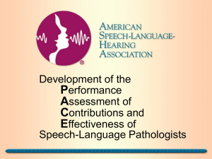 Development of the PACE of SLPs - American Speech