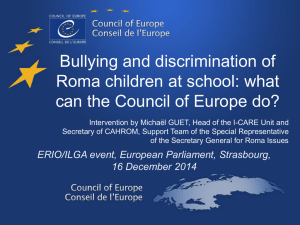 CoE action on bullying and school discrimination of
