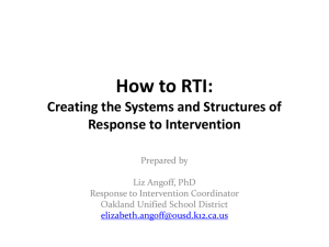 How to RTI - Oakland Unified School District