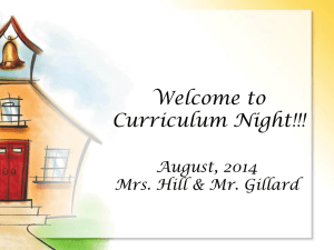 Curriculum Night PowerPoint - Mrs. Hill`s Marines - Home