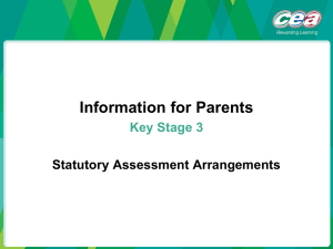 Information for Parents on Statutory Assessment Arrangements
