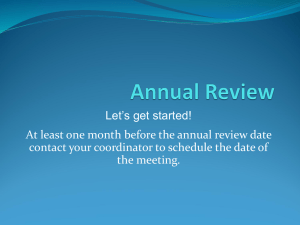 Starting Your Annual Review - BMP Special Education Cooperative