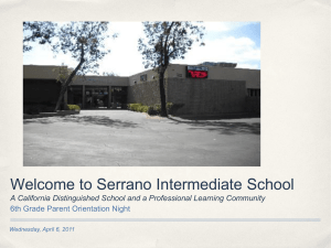 Welcome to Serrano Intermediate School
