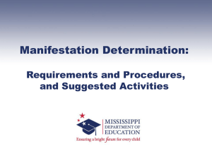 Manifestation Determination - Mississippi Department of Education