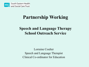 Speech & Language Therapy School Outreach Service Colin