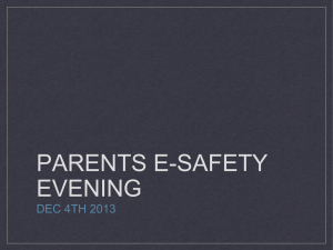 PARENTS E-SAFETY EVENING - The Nelson Thomlinson School