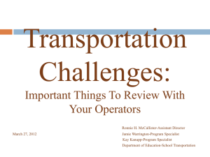 Transportation Challenges