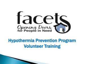 Hypothermia Prevention Program Volunteer Training