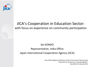 JICA`s Cooperation in Education Sector
