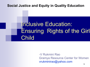 Inclusive Education Ensuring the Rights of the Girl Child