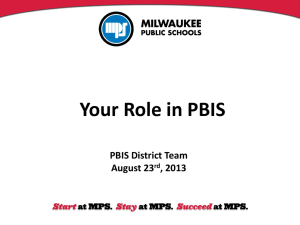 Your Role in PBIS - Milwaukee Public Schools