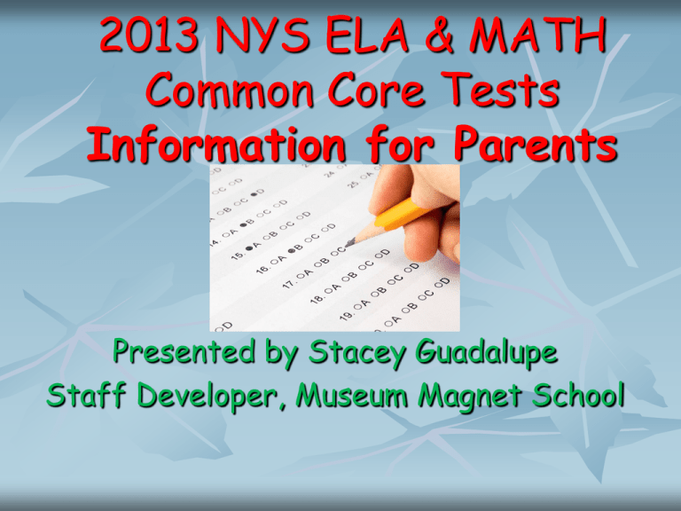 ELA Exam Information for Parents