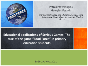 Educational applications of Serious Games