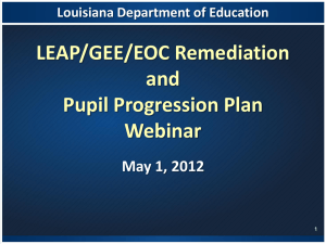 LEAP Summer Remediation - Louisiana Department of Education