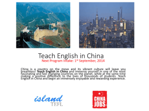 Teach English in China - Island TEFL TESOL Thailand
