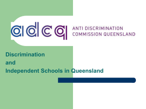 Discrimination and Independant Schools in Queensland