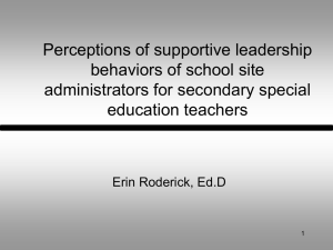 Perceptions of supportive leadership behaviors of school site