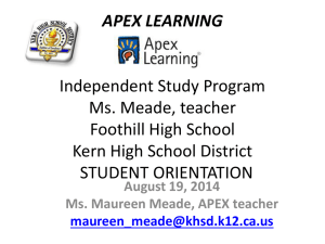 APEX LEARNING FHS STUDENT ORIENTATION