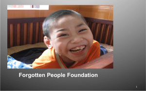 Slideshow with notes - Forgotten People Foundation