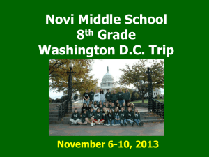 Novi Middle School Gettysburg/Washington D.C. Trip