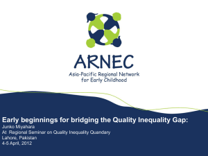Early beginnings for bridging the Quality Inequality Gap